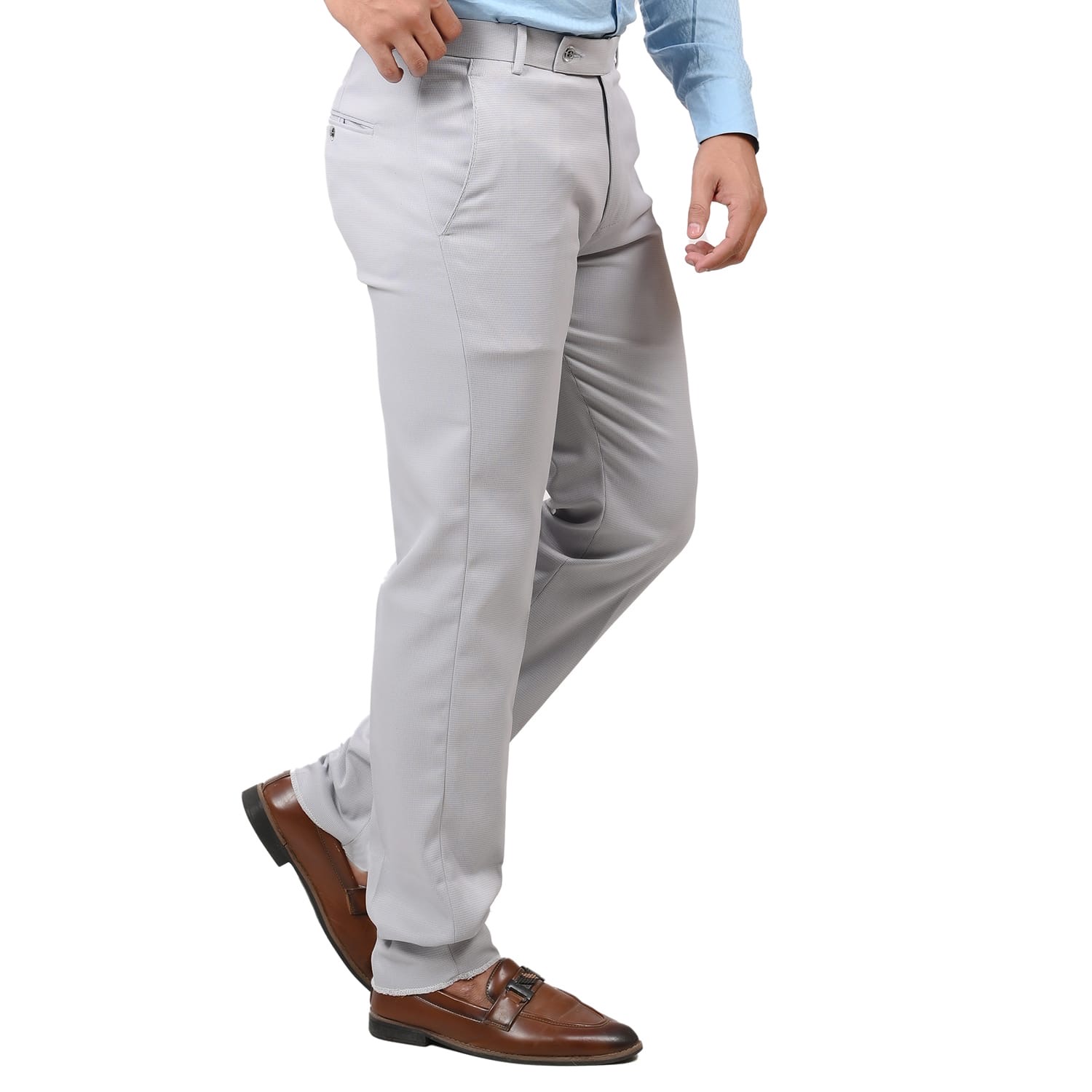 Slim Fit Light Grey Dress Pants, Men's Formal Classic Design Solid Color  Slightly Stretch Dress Pants For Spring Summer Business - Men's Clothing -  Temu Belgium